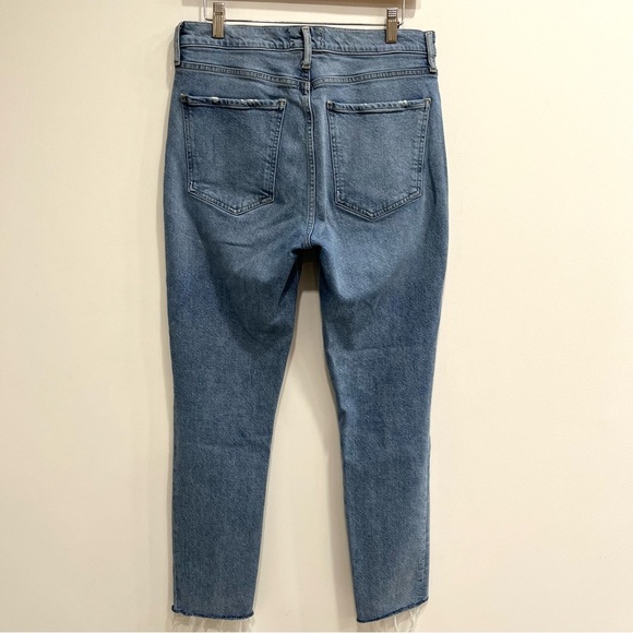Agolde Nico High-Rise Slim Jeans Raw Hem Button Fly Medium Wash Size 29 - Picture 4 of 14